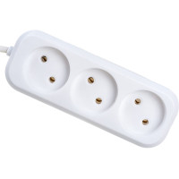 Удлинитель сетевой без заземления Perfeo "RU POWER", 3,0м, 3 розетки, белый (Р16-012) /45