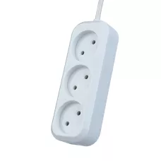 Удлинитель сетевой без заземления Perfeo "RU POWER", 5,0м, 3 розетки, белый (Р16-012) /35