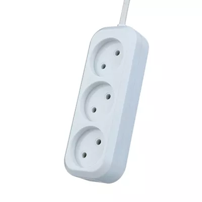 Удлинитель сетевой без заземления Perfeo "RU POWER", 5,0м, 3 розетки, белый (Р16-012) /35