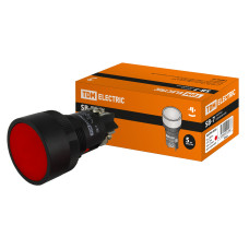Кнопка TDM SВ-7 "Стоп"1р d22мм/230В,  красная 10/500
