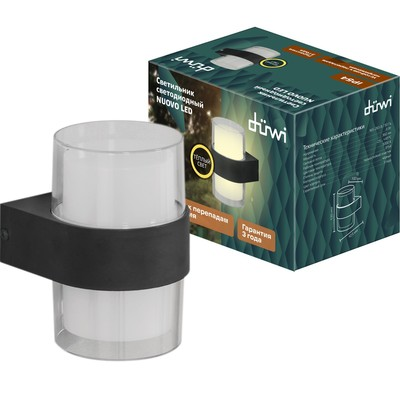 Светильник настенный накладной Duwi NUOVO 103x100x135мм 6Вт пластик 3000К IP 54 черный арт. 24778 8 Светильник настенный накладной Duwi NUOVO 103x100x135мм 6Вт пластик 3000К IP 54 черный арт. 24778 8