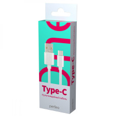 Кабель Type-C - USB белый 1м PERFEO Кабель Type-C - USB белый 1м PERFEO