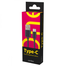 Кабель Type-C - USB черный 1м PERFEO Кабель Type-C - USB черный 1м PERFEO