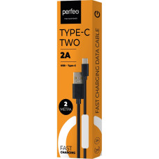 Кабель Type-C - USB черный 2м PERFEO Кабель Type-C - USB черный 2м PERFEO