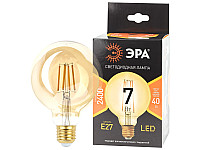 ЭРА Лампа светодиодная F-LED-7 Ват-G95-2400K-E27 фил. (арт.F-LED G95-7W-824-E27 gold) зол. теп. свет