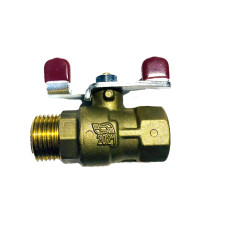 Кран шар. муфтовый лат. КШ-20 для воды, бабочка, внутр./наружн, без покрытия Инд. маркировка ЦЕНА▼