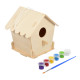 BLUMEN HAUS Скворечник "Домик" для птиц сборный с красками и кисточкой 12,5х12,5х16 см /24