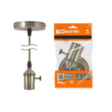 Патрон Е27 с выключателем с подвесом 1 м, металлический "Лофт", бронза TDM 1/80 Патрон Е27 с выключателем с подвесом 1 м, металлический "Лофт", бронза TDM 1/80