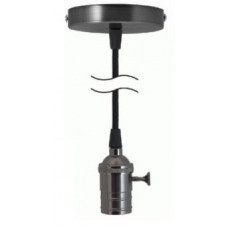 Патрон Е27 с выключателем с подвесом 1 м, металлический "Лофт", черный TDM 1/80 ЦЕНА ▼