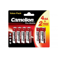 Батарейка Camelion  LR6 BP4+2 Plus Alkaline (1.5В) 6/72/576 К