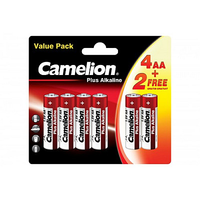 Батарейка Camelion  LR6 BP4+2 Plus Alkaline (1.5В) 6/72/576 К