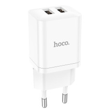 Сетевое зарядное устройство hoco N25 двойной порт белый 1/13/130 Сетевое зарядное устройство hoco N25 двойной порт белый 1/13/130