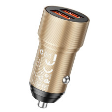 Автомобильное зарядное устройство BOROFONE BZ19 двойной порт золото 1/94/376 Автомобильное зарядное устройство BOROFONE BZ19 двойной порт золото 1/94/376