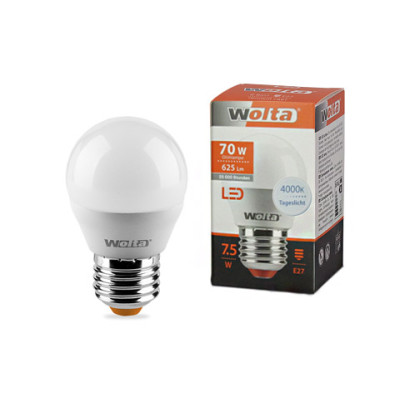 WOLTA Лампа светодиодная G45 7,5Вт 625 лм  4000К-Е27 /50