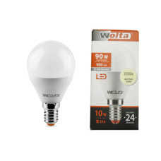 WOLTA Лампа светодиодная G45 10Вт 825лм 3000К Е14 3/50