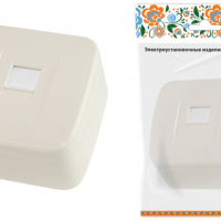 Розетка компьютерная (RJ-45) открытой установки IP20, сл. кость "Дача" Народная 10/100 ЦЕНА ▼