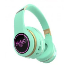 Наушники накладные беспроводные с микрофоном, поддержка SD-карты, T15, салатовый б/м Наушники накладные беспроводные с микрофоном, поддержка SD-карты, T15, салатовый б/м
