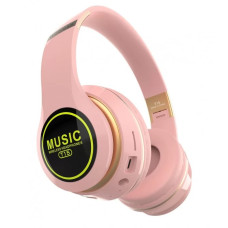 Наушники накладные беспроводные с микрофоном, поддержка SD-карты, T15, розовый б/м Наушники накладные беспроводные с микрофоном, поддержка SD-карты, T15, розовый б/м