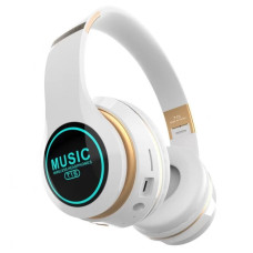 Наушники накладные беспроводные с микрофоном, поддержка SD-карты, T15, белый