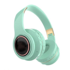 Наушники накладные беспроводные с микрофоном, поддержка SD-карты, T13, зеленый б/м