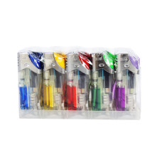 Зажигалка MOONKING арт.980, пьезо, с фонариком и цветным газом 50шт