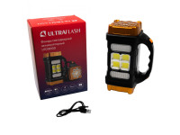 Фонарь Ultraflash LED38100 Прожектор аккум. 76LED+4COB, 4 реж., Type-C, PowerBank черн./охра