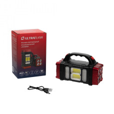 Фонарь Ultraflash LED38101 Прожектор аккум. 40LED+2COB, 4 реж., Type-C, PowerBank черн./малин