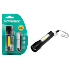 Фонарь Camelion LED29360 ручной, аккум. 3,7В, XPE + COB LED, 3 Вт, 3 реж., Type - C, черный