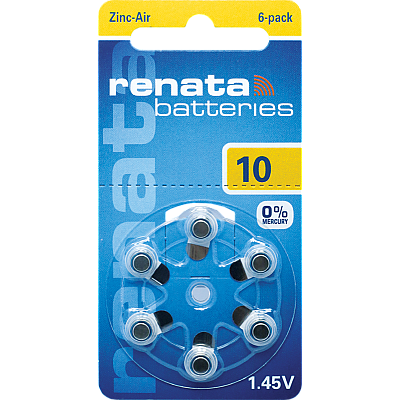 Батарейка Renata ZA10 BL-6 1.4V (60/300)
