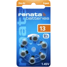 Батарейка Renata ZA13 BL-6 1.4V (60/300)