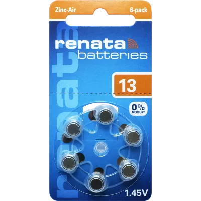 Батарейка Renata ZA13 BL-6 1.4V (60/300) Батарейка Renata ZA13 BL-6 1.4V (60/300)