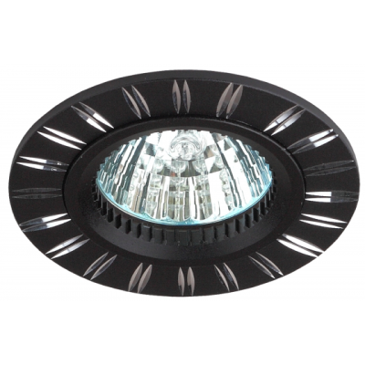 Точечный светильник ЭРА KL33 AL/BK/1 MR16 12V 50W, штампованный,d80 мм повор., сатин/никель