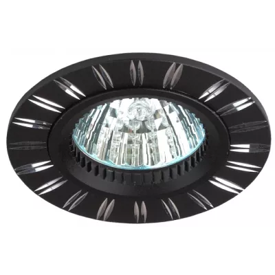 Точечный светильник ЭРА KL33 AL/BK/1 MR16 12V 50W, штампованный,d80 мм повор., сатин/никель