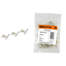 TDM Скоба 10 мм плоская пластиковая (50шт) /мин.пар.4упак