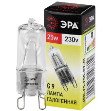 ЭРА Лампа галогенная G9 25W 220V (прозрачная, без рефлектора) /мин.пар.3шт