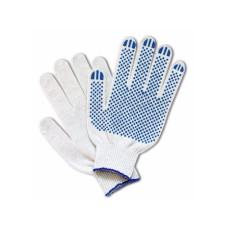 Перчатки Х/Б с ПВХ покрытием из 4-х нитей 10 кл вязки (Лайт белые) 10 БЕЗ МАРКИРОВКИ /мин.пар.10пар