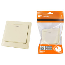 Выключатель 1 кл. с подсветкой 10А сл. кость "Ильмень" TDM