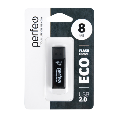 Perfeo USB флэш-диск 8GB E03 Black economy series 10/100