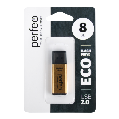 Perfeo USB флэш-диск 8GB E03 Gold economy series 10/100