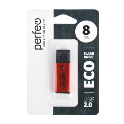 Perfeo USB флэш-диск 8GB E03 Red economy series 10/100