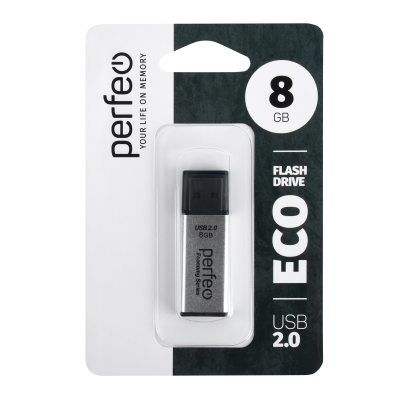 Perfeo USB флэш-диск 8GB E03 Silver economy series 10/100