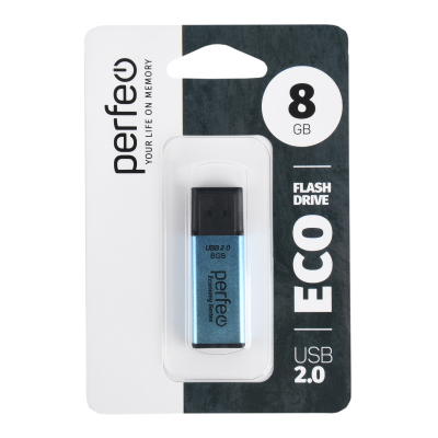 Perfeo USB флэш-диск 8GB E03 Blue economy series 10/100