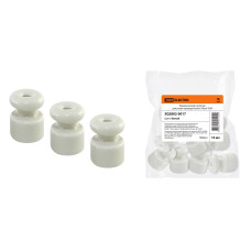 Керамический изолятор для ретро провода белый (10 шт) TDM 10/1000