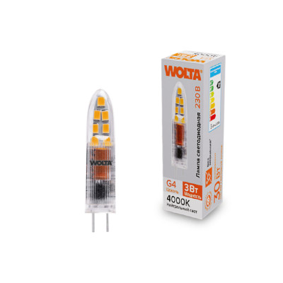 WOLTA Лампа светодиодная WSTD-JC-220V3W4KG4-P 3Вт 4000K G4