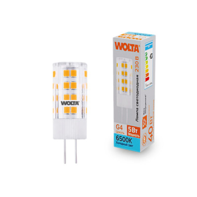 WOLTA Лампа светодиоднаяWSTD-JC-220V5W6KG4-C 5Вт 6500K G4