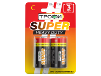 Батарейки Трофи R14-2BL SUPER HEAVY DUTY Zinc (12/96/7680)