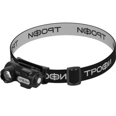 Фонарь Трофи GA-103 Налобный [3Вт, 6 реж., Li-Ion аккумулятор,черный сенсорное управ. магнит клипса