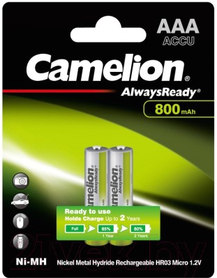 Аккумулятор Camelion NH-AAA-800-BP2 Always Ready 24/480