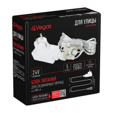 VEGAS 24V Блок питания (преобразователь) 220V/24V, 30 W (макс. подкл 1 500 LED ламп)