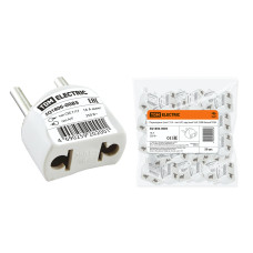 Переходник (тип С1-В - тип A/F) круглый 16A 250В белый TDM 5/50/1000